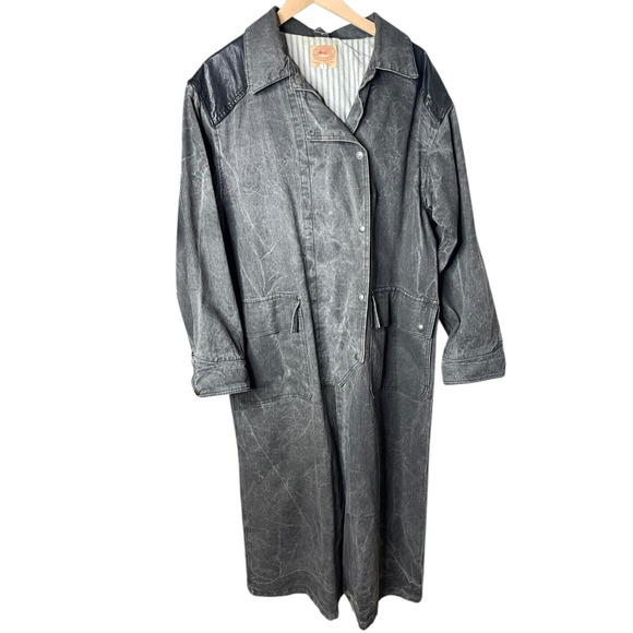 Australian Outback Collection Vintage Canvas Duster Jacket Trench Coat Medium - Picture 1 of 15